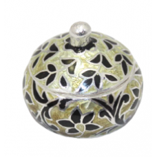 Enamel silver trinket sterling 925 multi color cloisonné handmade engraved C 342